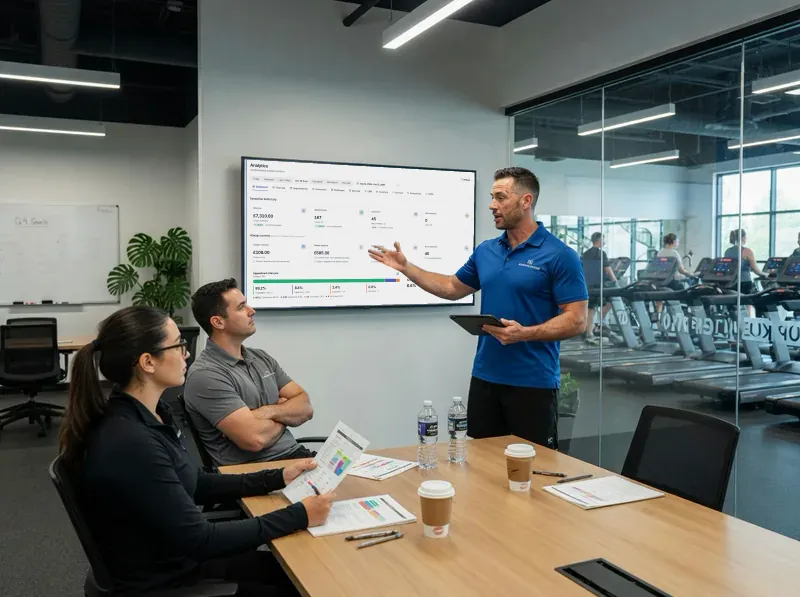 A business dashboard showing the day's appointments, revenue and client activity together